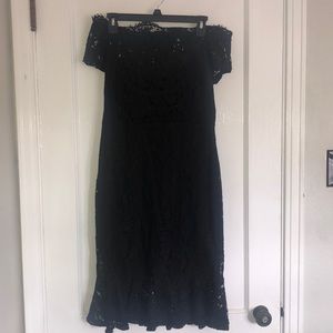 Black off the shoulder lace dress